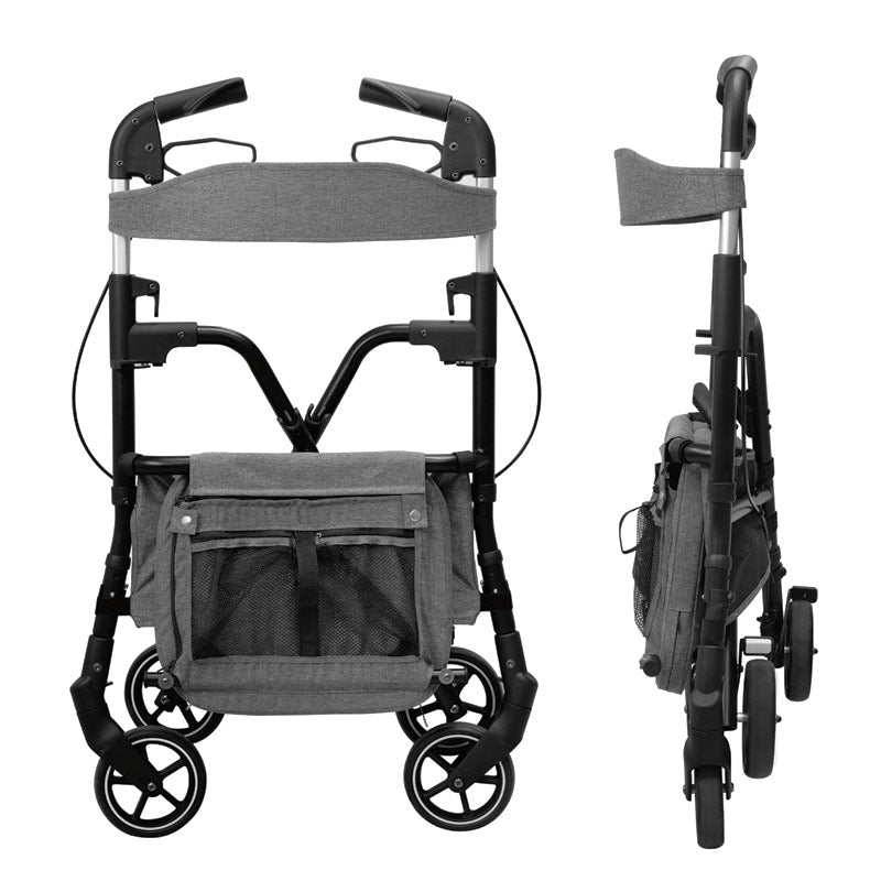 W4 rollator / indkøbsvogn - Grå