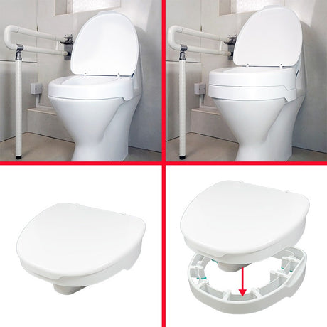 Toiletverhoger met deksel, 5-10 cm