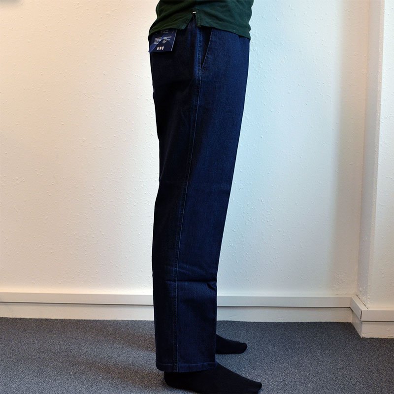 Jeans met elastiek in de taille - Blauw