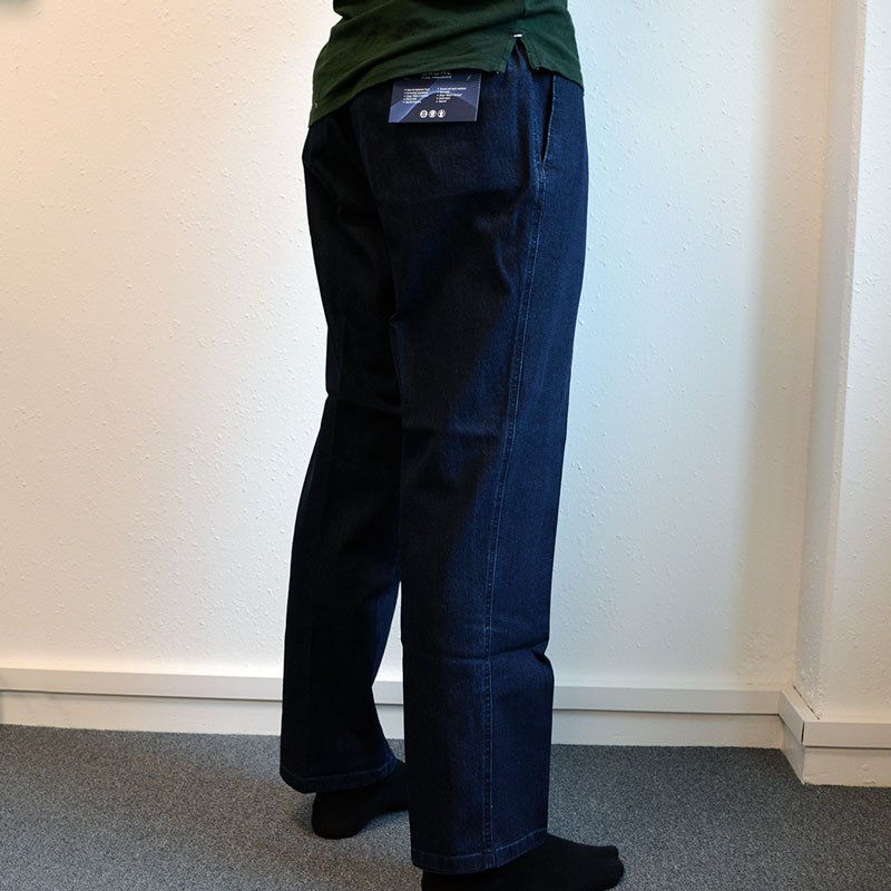 Jeans met elastiek in de taille - Blauw