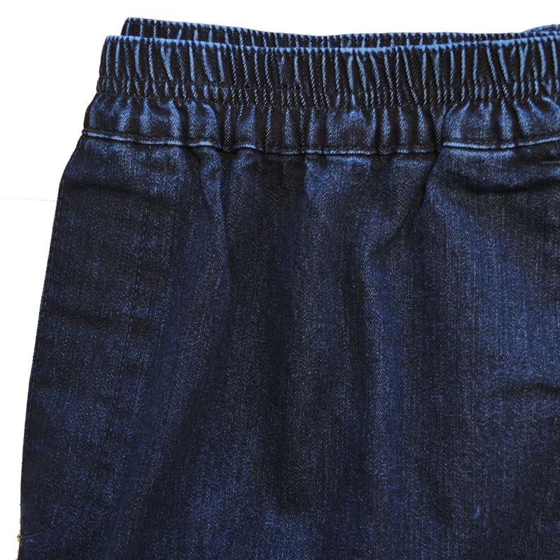 Jeans met elastiek in de taille - Blauw