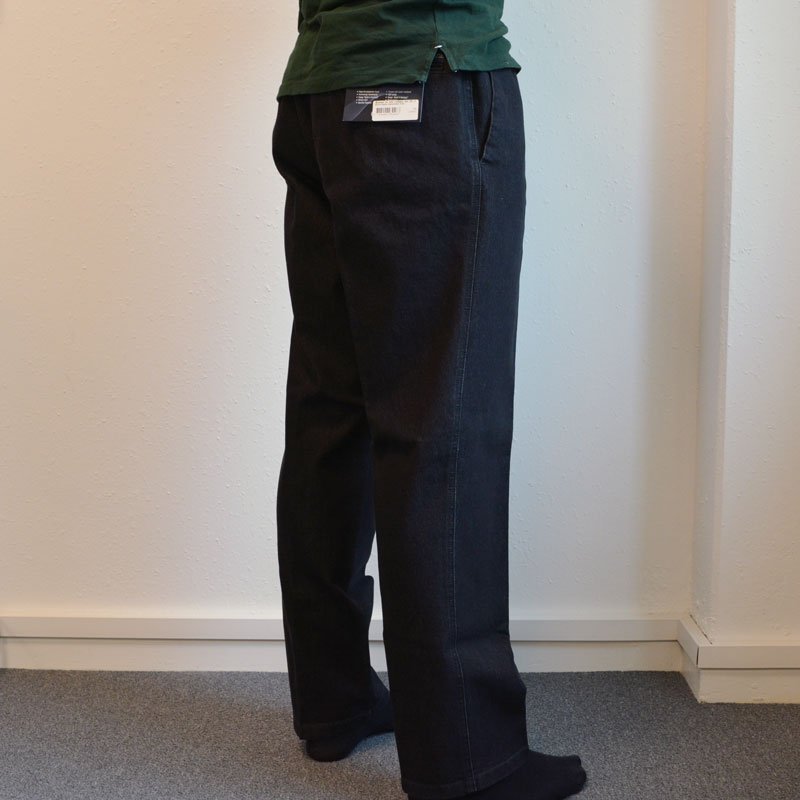 Jeans mit Elastik in der Taille - Koksgrå/schwarz