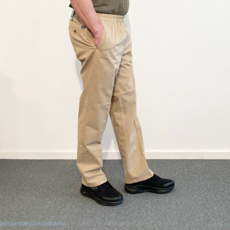 Broek met elastische tailleband - zand