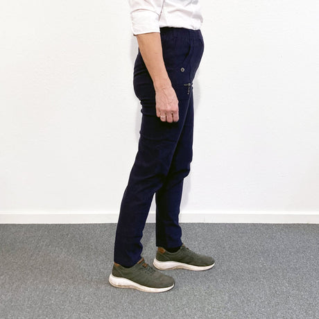 Damenhose mit elastischem Bund – Navy