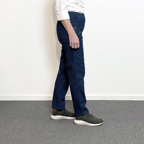 Damenhosen mit elastischem Bund - Dunkel Denim