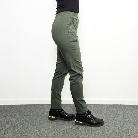 Lightly Lined Women's Pants, Khaki Green