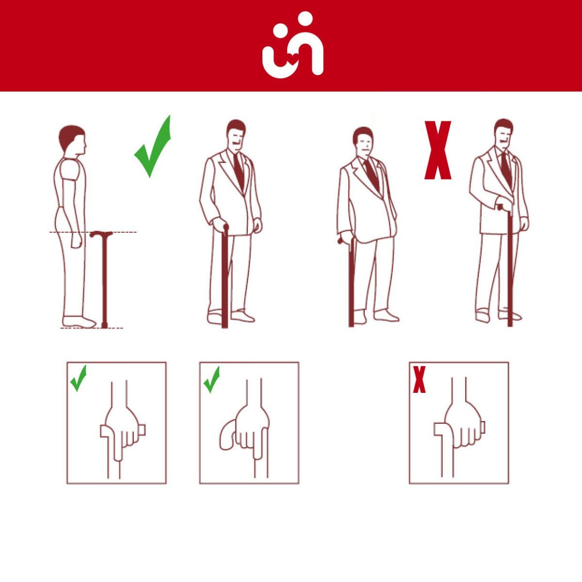 Træstok med ergonomisk håndtag - Seniorshop